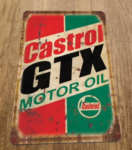 Castrol Oil Gtx - Винтажная металлическая настенная табличка с рекламой