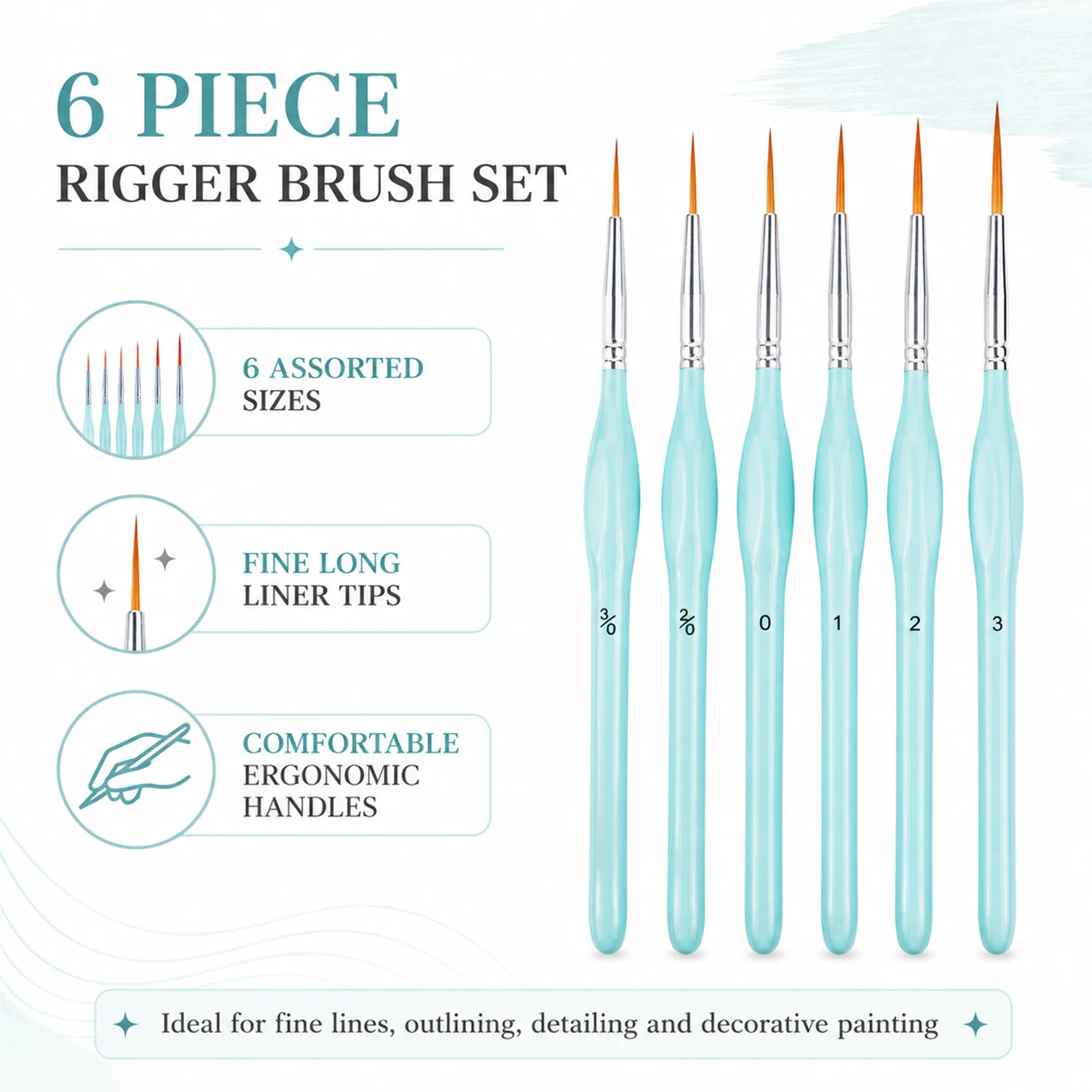 Набор из 6 кистей для рисовани – обзор и цена Detailing Brush Set